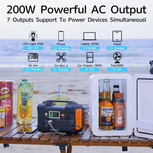 Portable Power Station 200W 151Wh Solar Generator with Solar Panel