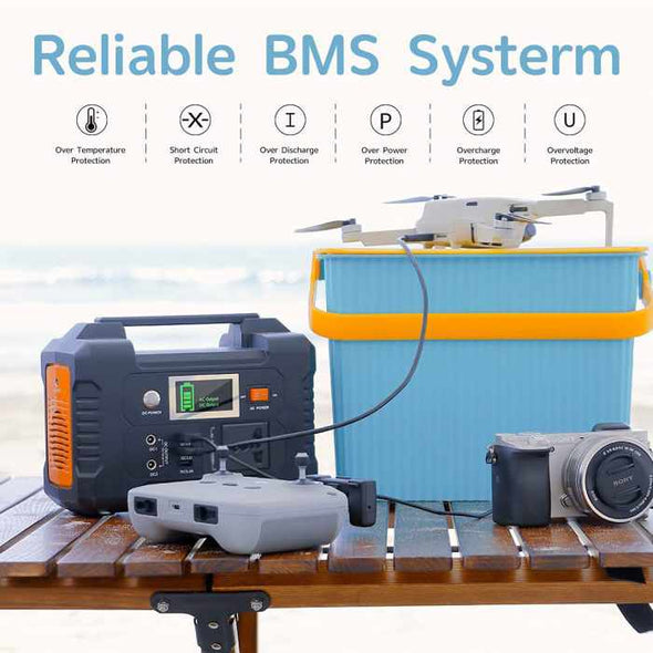 Portable Power Station 200W 151Wh Solar Generator with Solar Panel