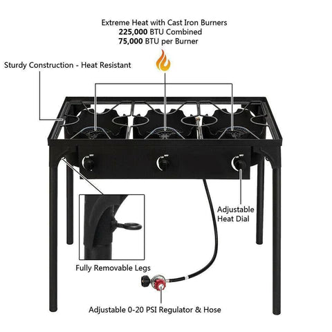 Portable Propane Burner Gas Cooker Outdoor Camping Stove Grill