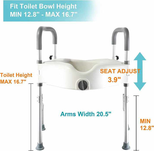 Raised Toilet Seat with Arms-Aroflit