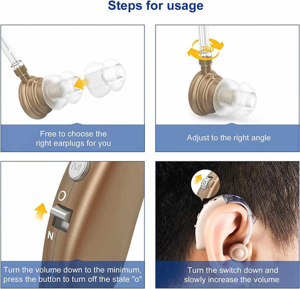 Rechargeable Digital In-ear Hearing Aids for Adults ( Pair )