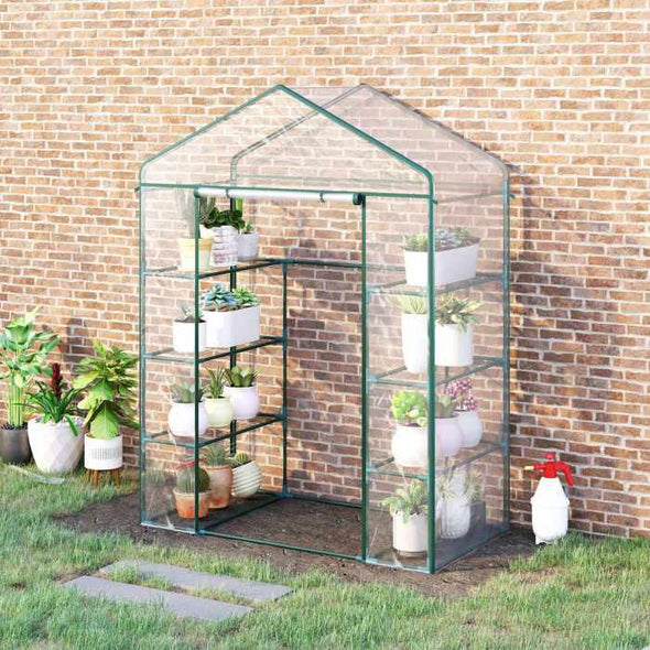 ReinGrow™ Greenhouse Garden Clear PVC Frame Shelves Reinforced Plant Grow