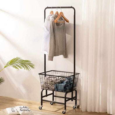 Rolling Laundry Basket Organizer Cart on Wheels-Aroflit