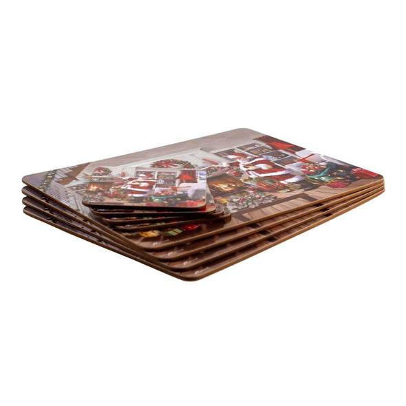 SantaSpot™ Santa Christmas Placemats And Coasters