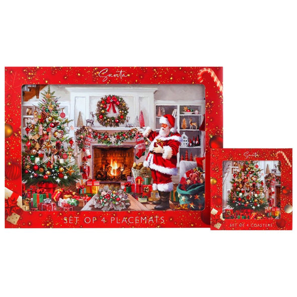 SantaSpot™ Santa Christmas Placemats And Coasters