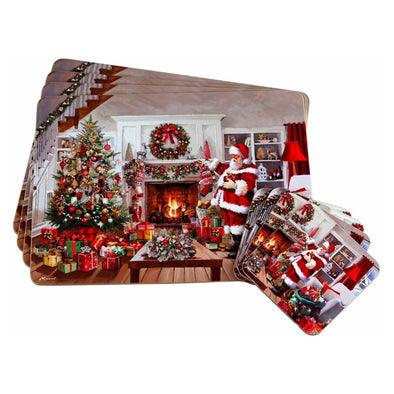 SantaSpot™ Santa Christmas Placemats And Coasters