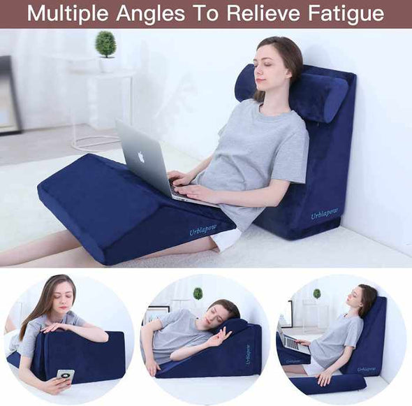 SleepUp™ Bed Wedge Pillow – Memory Foam Leg Elevation Pillow
