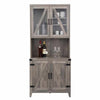 Small Rustic Kitchen Buffet With Hutch Cabinet-Aroflit