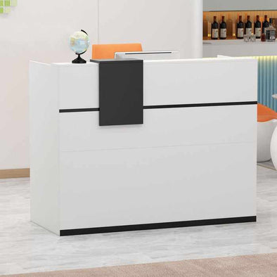 Small White Modern Salon Reception Front Desk-Aroflit