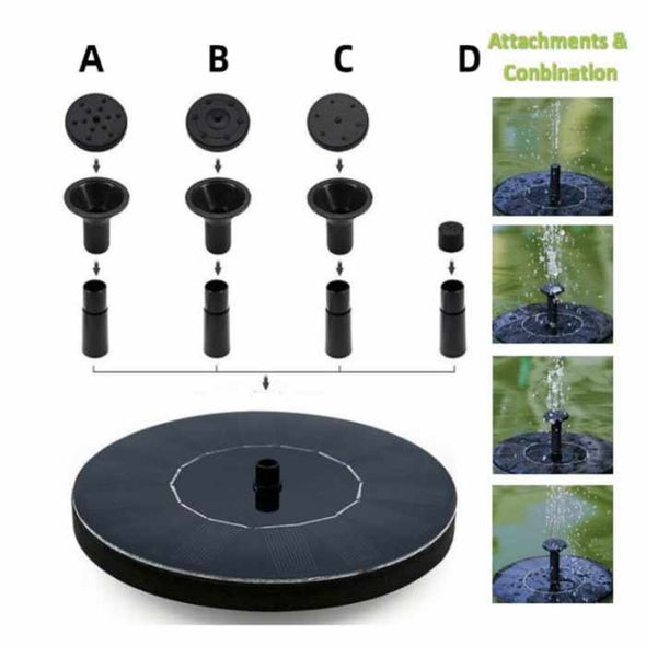 Solar Powered Floating Pump Water Fountain