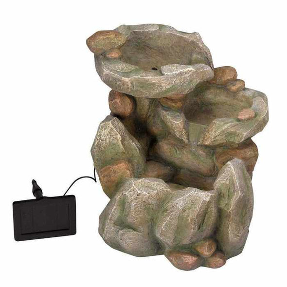 Solar Powered Water Fountain Rock Fall Stone Feature