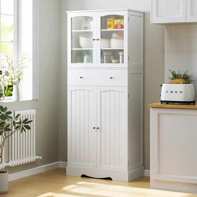 Standalone Freestanding Kitchen Pantry Cabinet-Aroflit