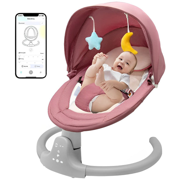 Portable Baby Swing Chair with Bluetooth, Safety Belt & Lullabies