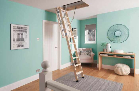 Toptier™ Folding Wooden Timber Loft ladder