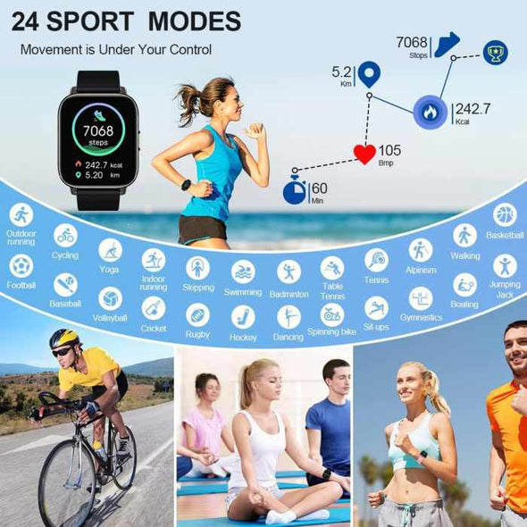 Touch Fitness Tracker Smart Watch for Women & Men for Android iOS