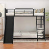 Twin Bunk Loft Bed With Slide And Stairs-Aroflit