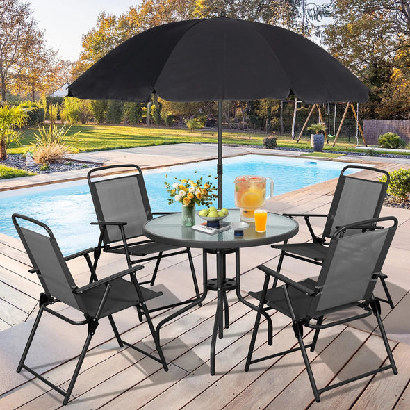 4-Person Outdoor Patio Dining Set with Umbrella – Stylish, Durable, Comfortable