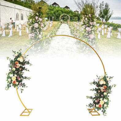 Wedding Gold Circle Arch Backdrop Stand-Aroflit