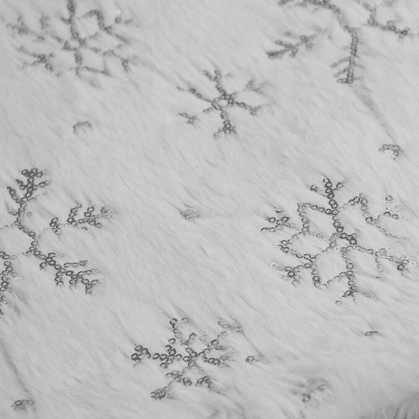 White Gold Faux Fur Christmas Tree Skirt-Aroflit