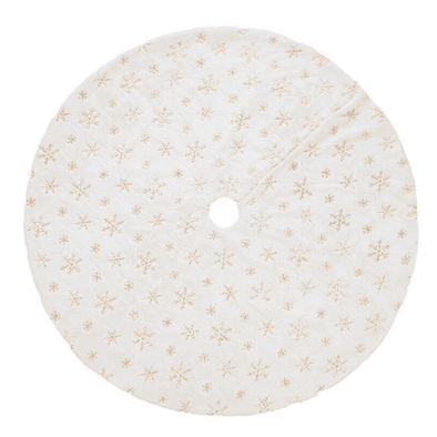 White Gold Faux Fur Christmas Tree Skirt-Aroflit