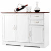 White Kitchen Buffet Sideboard Cabinet-Aroflit