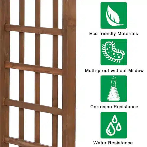 Wooden Garden Arbor Trellis For Climbing Rose & Plants-Aroflit