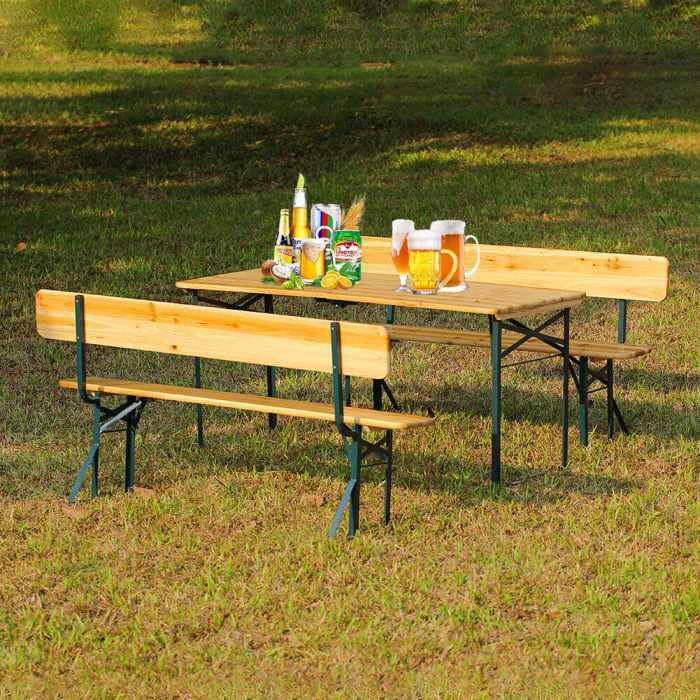 Wooden Garden Picnic Bench Folding Camping Picnic Table – Aroflit