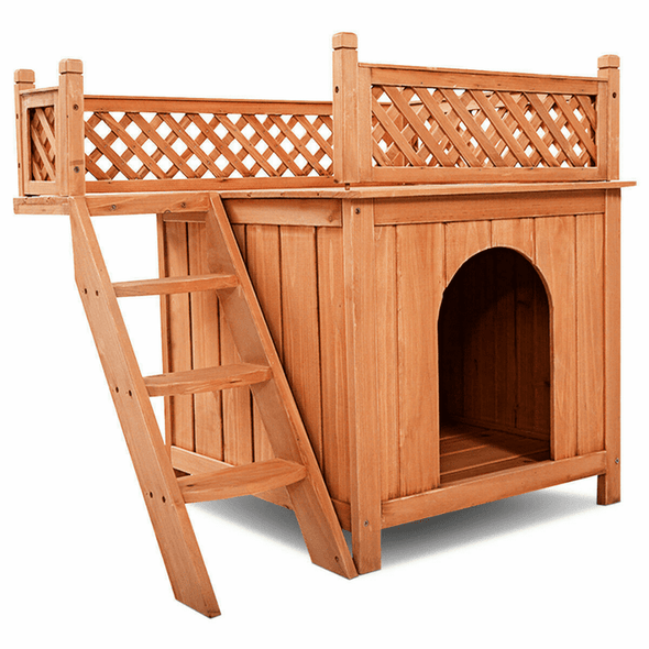Wooden Indoor Outdoor Insulated Dog House-Aroflit