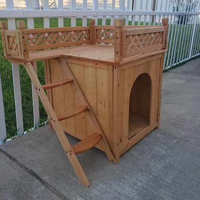 Wooden Indoor Outdoor Insulated Dog House-Aroflit