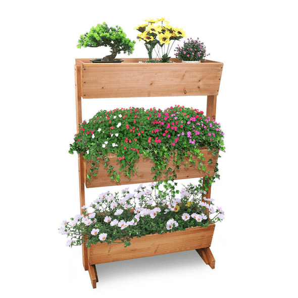 Wooden Raised Standing Garden Bed Vegetable Planter Boxes-Aroflit