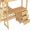 Wooden Twin Over Full Bunk Bed With Desk-Aroflit