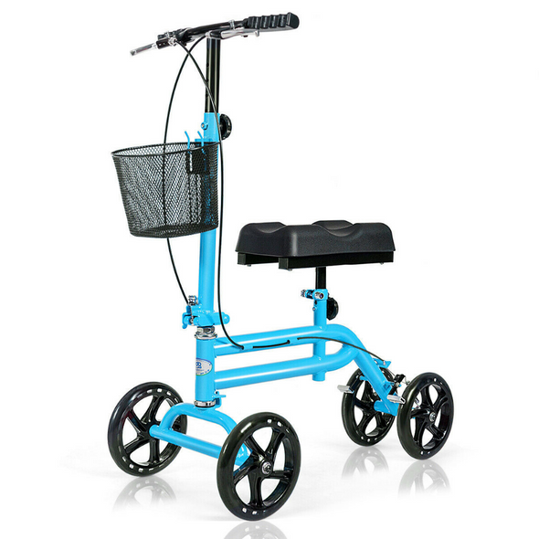Foldable Knee Walker Scooter with Adjustable Handle & All-Terrain Wheels