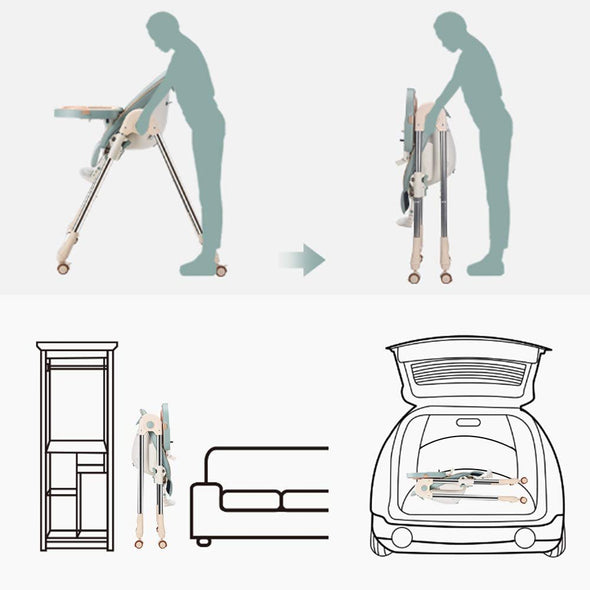 Adjustable and Foldable Baby High Chair - Aroflit