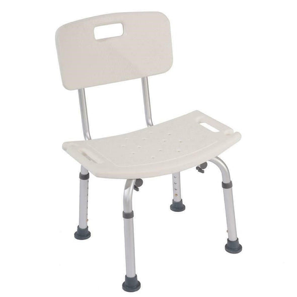 Adjustable Bathroom Shower Chair with Backrest for Elderly & Disabled - Aroflit