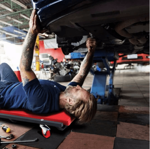 Adjustable Mechanics Creeper Seat with Rolling Casters for Car Repairs - Aroflit