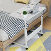 Adjustable Wheeled Over - Bed Table for Laptop and Breakfast, White - Aroflit
