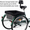 Adult Folding Three - Wheel Tricycle Bike With Backrest - Aroflit