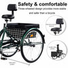 Adult Folding Three - Wheel Tricycle Bike With Backrest - Aroflit