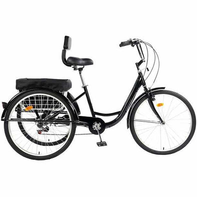 Adult Folding Three - Wheel Tricycle Bike With Backrest - Aroflit