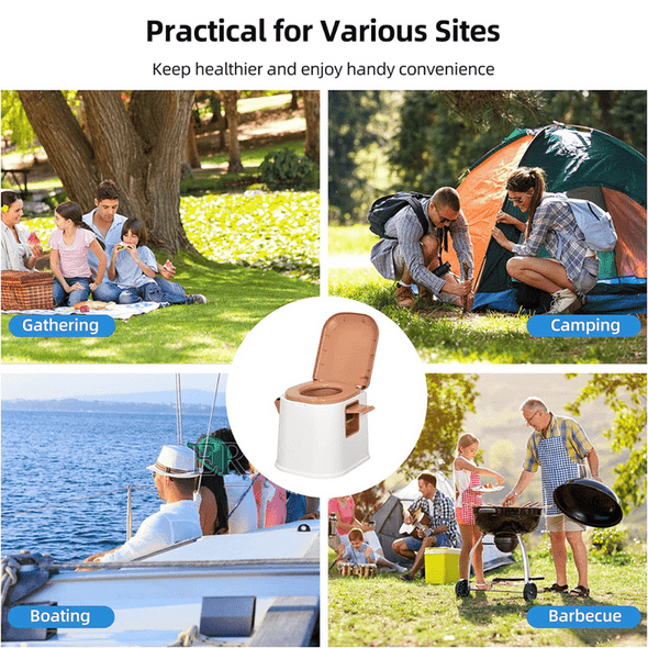 Adults Camping Travel Portable Commode Composting Toilet - Aroflit
