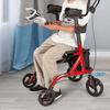 Adults Lightweight Rollator Four Wheeled Upright Walker Seat - Aroflit