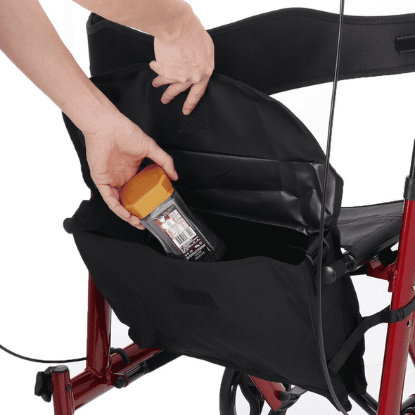 Adults Lightweight Rollator Four Wheeled Upright Walker Seat - Aroflit