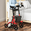 Adults Lightweight Rollator Four Wheeled Upright Walker Seat - Aroflit