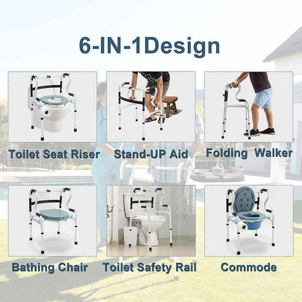 Adults Portable Bedside Toilet Commode Potty Chair - Aroflit