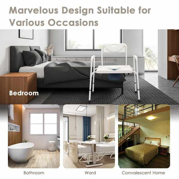 Adults Portable Bedside Toilet Commode Potty Chair - Aroflit