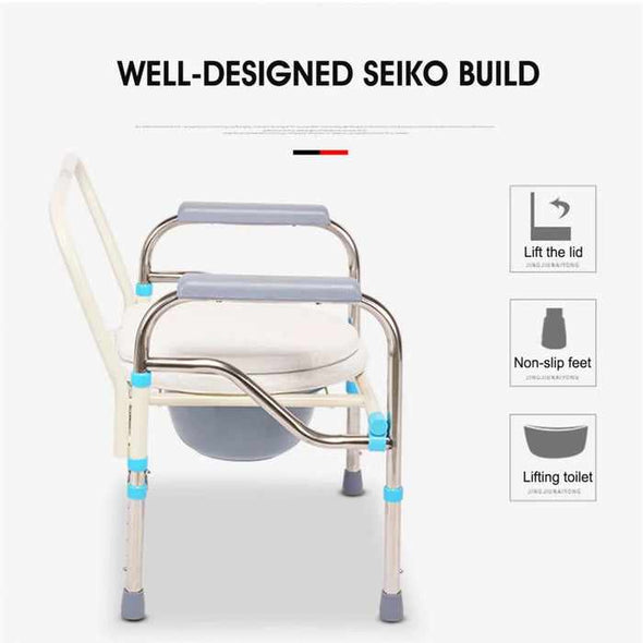 Adults Portable Bedside Toilet Commode Potty Chair - Aroflit