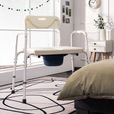 Adults Portable Bedside Toilet Commode Potty Chair - Aroflit