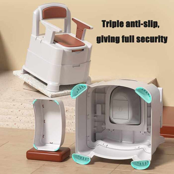 Adults Portable Bedside Toilet Commode Potty Chair - Aroflit