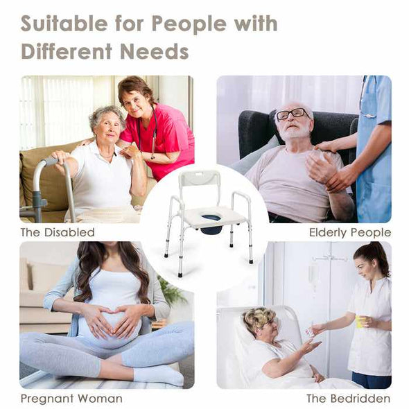 Adults Portable Bedside Toilet Commode Potty Chair - Aroflit