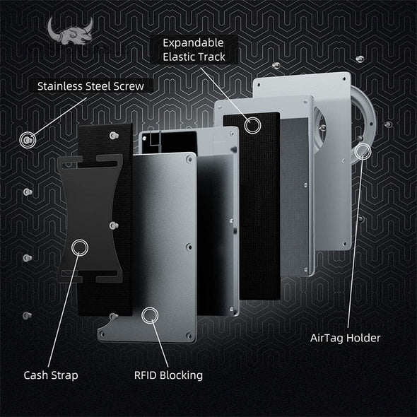 Airtag Apple Card Holder Rfid Case Metal Wallet - Aroflit